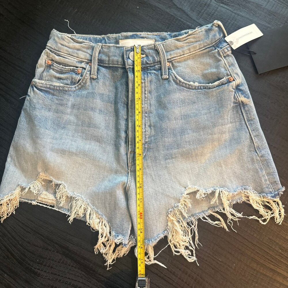 MOTHER "Superior"  NWT Ultra Hise Rise Button Fly Denim Shorts - $228 Retail - Picture 9 of 17